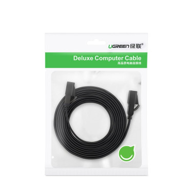 Flat patchcord kábel LAN kábel LAN STP RJ45 CAT 7 10GBPS 3M ČIERNY