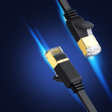 Flat patchcord kábel LAN kábel LAN STP RJ45 CAT 7 10GBPS 3M ČIERNY