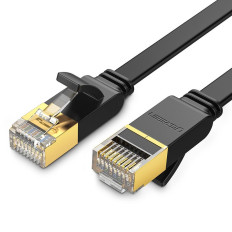 Flat Patchcord Cable LAN Cable LAN STP RJ45 CAT 7 10GBPS 10M black