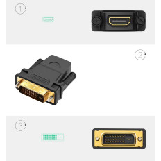 Ieteikumi HDMI Sieviešu spraudnis - DVI vīrieši FHD 60Hz melns