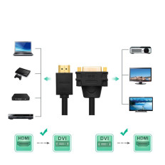 Kabelkabeladapter Adapter DVI weiblich - HDMI Männer 22cm schwarz