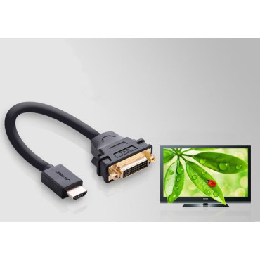 Cable Cord Adapter Adapter DVI Female - HDMI Men 22cm Black