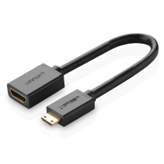 Adapteris adapteris HDMI Sieviešu kabelis - mini HDMI vīrieši 4K 60Hz HEC ARC 22cm melns