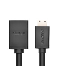 Przejściówka adapter kabel HDMI żeński - mini HDMI męski 4K 60Hz HEC ARC 22cm czarny