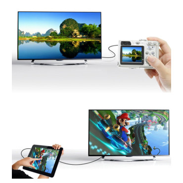Adapteris adapteris HDMI Sieviešu kabelis - mini HDMI vīrieši 4K 60Hz HEC ARC 22cm melns