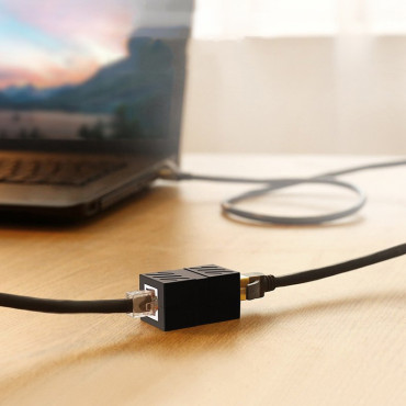 Tīkla savienotāju tīkla kabeļu savienotājs Ethernet RJ45 10Gbps melns