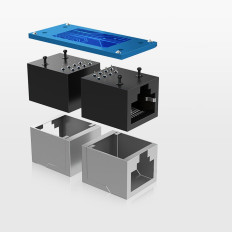 Tīkla savienotāju tīkla kabeļu savienotājs Ethernet RJ45 10Gbps melns