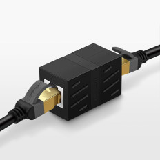 Tīkla savienotāju tīkla kabeļu savienotājs Ethernet RJ45 10Gbps melns