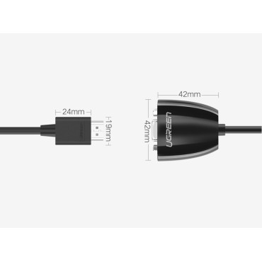 Adapter Adapter HDMI Cord Male till VGA Kvinna FHD Svart