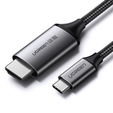 Kabel-HDMI-Adapterkabel - USB-C 4K 60Hz 1.5m schwarz und grau