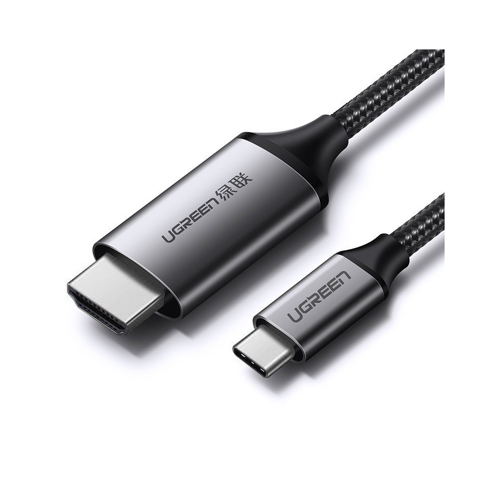 Kabel-HDMI-Adapterkabel - USB-C 4K 60Hz 1.5m schwarz und grau