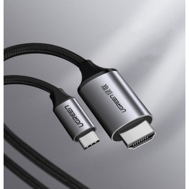 Kaabli HDMI adapterikaabel - USB-C 4K 60Hz 1.5m Must ja hall