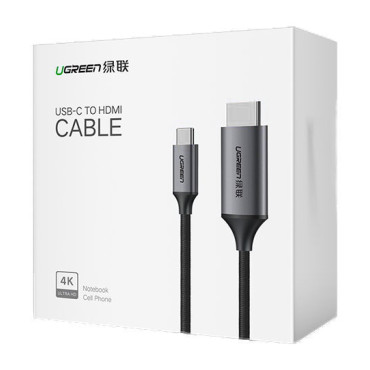 Kabel-HDMI-Adapterkabel - USB-C 4K 60Hz 1.5m schwarz und grau