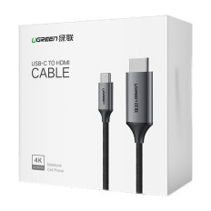Kaabli HDMI adapterikaabel - USB-C 4K 60Hz 1.5m Must ja hall