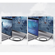 Καλώδιο προσαρμογέα HDMI καλωδίου - USB-C 4K 60Hz 1.5m Μαύρο και γκρι