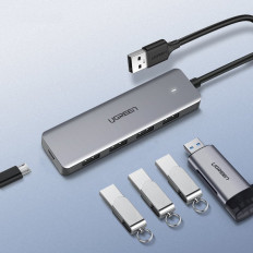 HUB USB Port Splitter - 4x USB 3.2 med Micro USB USB Power Port