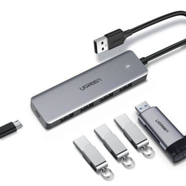 HUB USB Port Splitter - 4x USB 3.2 med Micro USB USB Power Port
