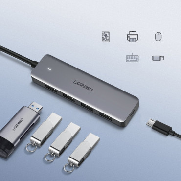HUB USB Port Splitter - 4x USB 3.2 med Micro USB USB Power Port