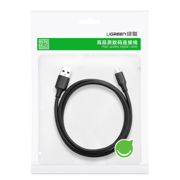 Kabel USB-kabel - Micro USB 2.4A 480Mbps 1.5m sort