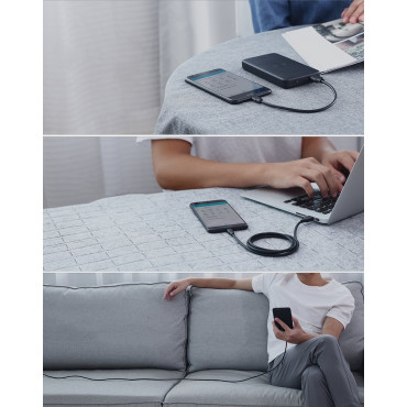 Kabelio USB kabelis - mikro USB 2.4A 480mbps 1.5m juoda