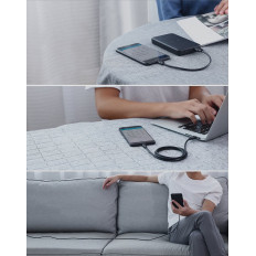 Kabelio USB kabelis - mikro USB 2.4A 480mbps 1.5m juoda