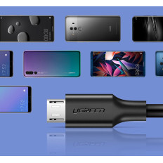Cable USB de cable - Micro USB 2.4A 480Mbps 1.5m negro