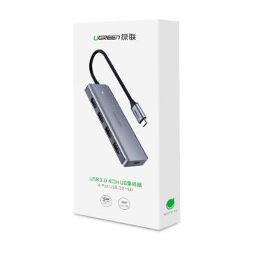 Hub USB-C ločilo - 4x USB 3.2 s sivo power Port Gray