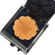 Teflon bevonatú kerek gofrisütő szív alakú rozetta 21 cm átmérőjű