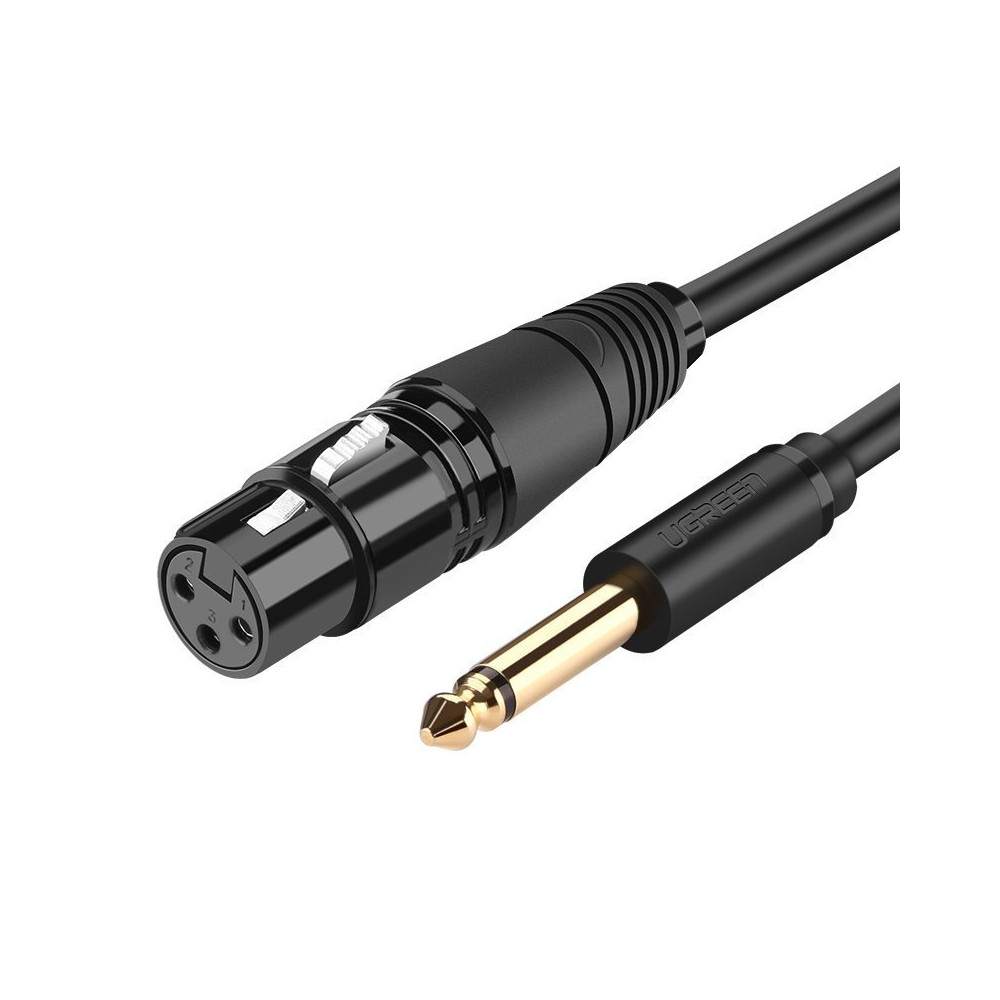 Audio Audio audio kabelis mikrofonam XLR sievietei - 6,35 mm vīrietis Jack 3M Black