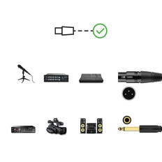 Audio Audio audio kabelis mikrofonam XLR sievietei - 6,35 mm vīrietis Jack 3M Black