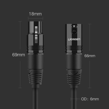 Paplašināšanas kabelis XLR 5M melnā audio kabeļu kabelim