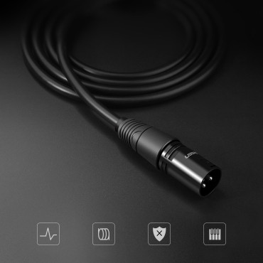 Paplašināšanas kabelis XLR 5M melnā audio kabeļu kabelim