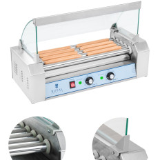 Ρολό σχάρας με καπάκι roller grill θερμαντήρας για λουκάνικα 5 ρολών