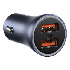 Cargador de coche rápido 2x USB 40W QC SCP FCP AFC + Cable USB-C gris