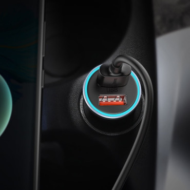 Kiire autolaadija 2x USB 40W QC SCP FCP AFC + hall USB-C-kaabel