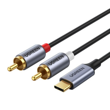 Kabel Audio Audio Audio Male - 2RCA Man 1.5m grå