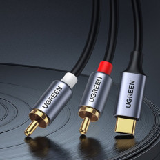 Kabelski audio audio audio muški - 2RCA muški 1.5m siva