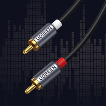 Kabelski audio audio audio muški - 2RCA muški 1.5m siva