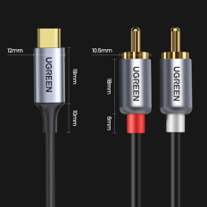 Kabelski audio audio audio muški - 2RCA muški 1.5m siva