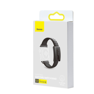 Pulseira de faixa de cinta para Apple Assista 3/4/5/6 / SE 38-40mm Slip-thru Black