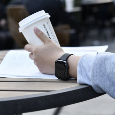Pulseira de faixa de cinta para Apple Assista 3/4/5/6 / SE 38-40mm Slip-thru Black
