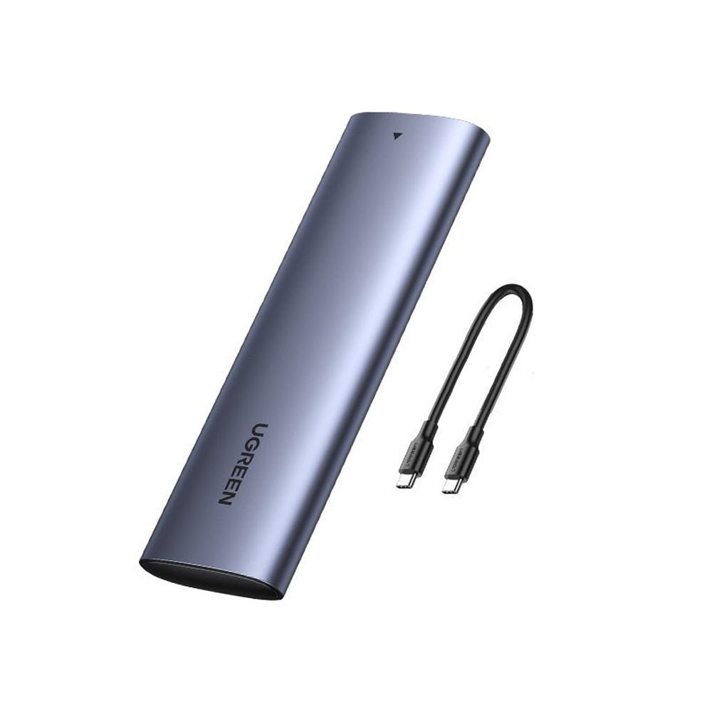 Kieszeń obudowa na dysk SSD M.2 SuperSpeed 10Gbps + kabel USB-C 0.5m szary