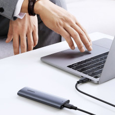 Pocket Hus för SSD M.2 SUPERSPEED 10GBPS + USB-C-kabel 0.5m grå