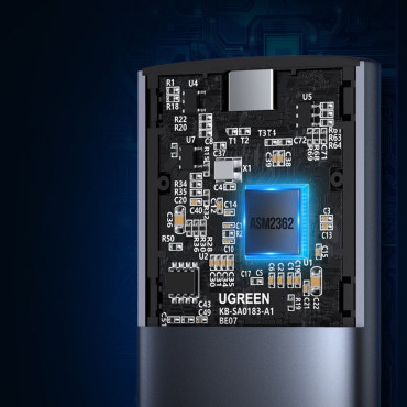 Pocket Hus för SSD M.2 SUPERSPEED 10GBPS + USB-C-kabel 0.5m grå