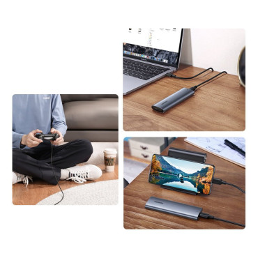 Pocket Hus för SSD M.2 SUPERSPEED 10GBPS + USB-C-kabel 0.5m grå