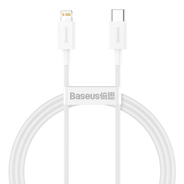 Kabelinė viela iPhone USB tipo C - Žaibo maitinimo pristatymas 20W 1M baltas
