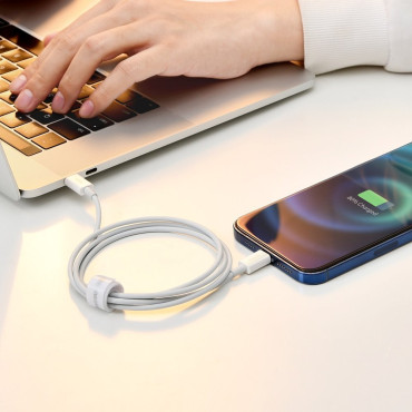 Kabelinė viela iPhone USB tipo C - Žaibo maitinimo pristatymas 20W 1M baltas