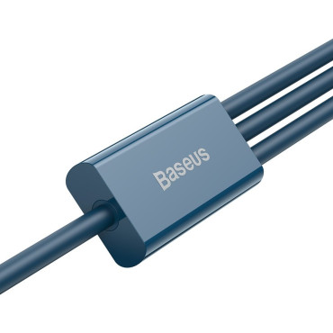 3in1 kabelis USB universalus kabelis - Žaibas / USB-C / Micro USB 3.5a 1.5m Blue