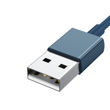 3in1 kabel USB Universal Cable - Lightning / USB-C / Micro USB 3.5A 1.5m Blå