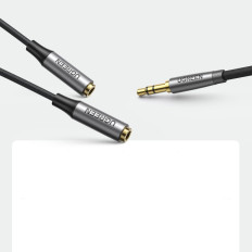 Distribuidor en Cable Aux 2X 3.5mm Mini Jack 0.2m negro